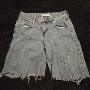 Ashley Mason Light Blue Denim Star Shorts 00